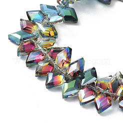 Electroplate Rhombus Glass Beads Strands&nbsp;EGLA-A036-12A-HP02