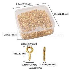 500Pcs Iron Screw Eye Pin Peg Bails&nbsp;FIND-YW0003-06G