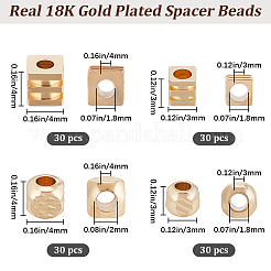 120Pcs 4 Styles Brass Spacer Beads&nbsp;KK-BBC0011-37