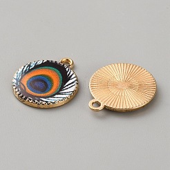 Printed Alloy Enamel Pendants&nbsp;FIND-WH0148-418C-1