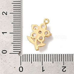 Brass Micro Pave Clear Cubic Zirconia Pendants&nbsp;KK-M294-05G-01