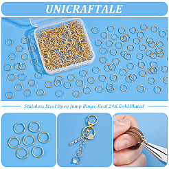 300Pcs 304 Stainless Steel Open Jump Rings&nbsp;STAS-UN0058-56G-04