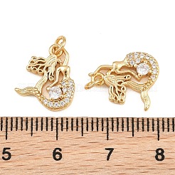 Brass Micro Pave Clear Cubic Zirconia Charms&nbsp;KK-Q085-04B-G