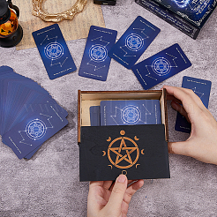 1Pc Rectangle Engraved Wooden Tarot Storage Boxes with Slider Lid for Divination&nbsp;CON-DC0001-17A