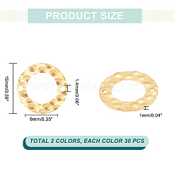 60Pcs 2 Colors 304 Stainless Steel Connector Charms&nbsp;STAS-PH0005-12