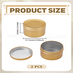 2Pcs Round Aluminium Tin Cans&nbsp;CON-LP0001-59