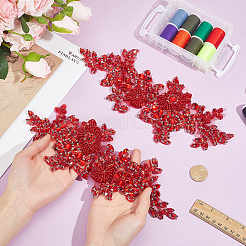 1 Pair Acrylic Embroider Thread Iron on/Sew On Patches&nbsp;PATC-HY0002-08B