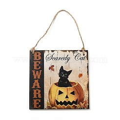 Halloween Wooden Door Hanging Welcome Sign Board&nbsp;HJEW-Z002-01B