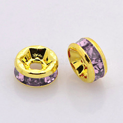 Brass Rhinestone Spacer Beads&nbsp;X-RB-A014-Z5mm-10G-NF