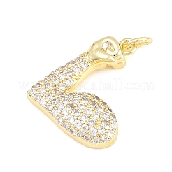 Brass Micro Pave Clear Cubic Zirconia Pendants&nbsp;KK-F938-05G