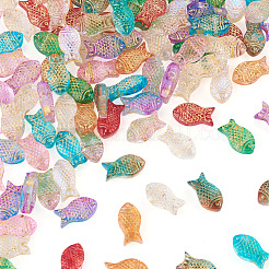 110Pcs 11 Colors Baking Paint and Golden Metal Enlaced Glass Beads&nbsp;DGLA-TA0001-66