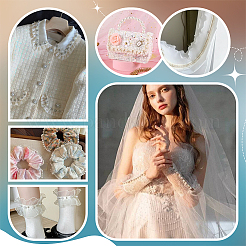4 Yards Polyester Rhinestone Flower Lace Ribbon&nbsp;OCOR-PH0004-79