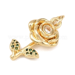 Brass Micro Pave Cubic Zirconia Pendants&nbsp;KK-H525-05D-G
