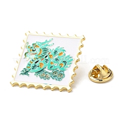 Wavy Rectangle with Dragon Enamel Pins&nbsp;JEWB-I026-02C