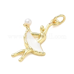 Brass Enamel Pendants&nbsp;KK-CBA3F25-08G-01
