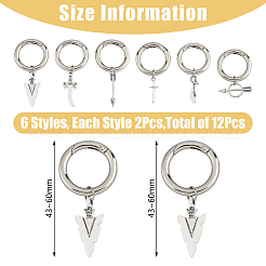 12Pcs 6 Style Dagger/Arrow/Knife Tibetan Style Alloy Shoe Charms&nbsp;HJEW-AB00634