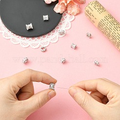 10Pcs 5 Styles Brass Micro Pave Cubic Zirconia Beads&nbsp;KK-CJ0004-20