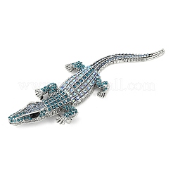 Alloy Rhinestones Alligator Brooches&nbsp;X1-JEWB-S022-07C