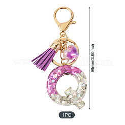 Alloy Resin Heart Keychains&nbsp;KEYC-TADJ0002-01G-Q