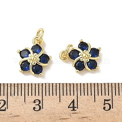 Brass Clear Cubic Zirconia Pendants&nbsp;ZIRC-J025-29G-1