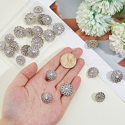 24Pcs 3 Styles Alloy Rhinestone Shank Buttons&nbsp;BUTT-HS0001-05P