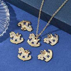 SHEGRACE Brass Micro Pave Clear Cubic Zirconia Pendants&nbsp;XGRQ4S770-747G