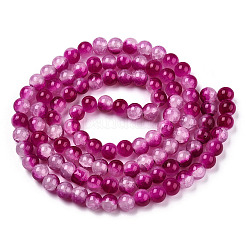 Crackle Baking Paint Imitation Jade Glass Beads Strands&nbsp;DGLA-T003-10mm-12