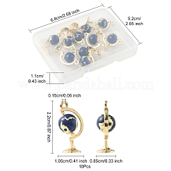 10Pcs Light Gold Plated Alloy Enamel Pendants&nbsp;ENAM-FS0003-10