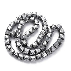 Electroplated Natural Lava Rock Beads Strands&nbsp;G-A256-D01-01A