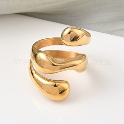 304 Stainless Steel Cuff Rings&nbsp;RJEW-Z118-12G