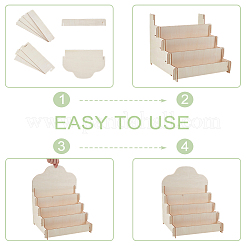 3 Sets 3 Styles Wood Postcard Display Riser Stands&nbsp;ODIS-UN0001-12