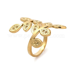 Ion Plating(IP) 304 Stainless Steel Open Cuff Ring Components&nbsp;RJEW-Z015-06G