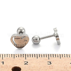 Tarnish Resistant 201 Stainless Steel Barbell Cartilage Earrings&nbsp;EJEW-R147-38