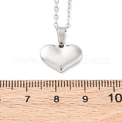Heart 304 Stainless Steel Pendant Necklaces&nbsp;NJEW-H059-17P