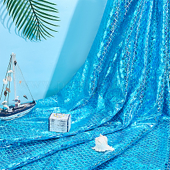Fish Scale Pattern Polyester Fabric&nbsp;DIY-WH0899-324B