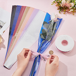 210Pcs 7 Colors Plastic Flower Bouquets Wrapping Packaging&nbsp;AJEW-CP0005-28