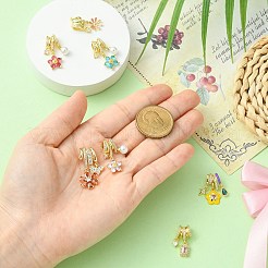 7Pcs 7 Styles Rack Plating Brass Micro Pave Clear Cubic Zirconia Pendants&nbsp;KK-CJ0004-03