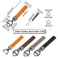4 Sets 4 Colors Microfiber Leather Keychain&nbsp;KEYC-GA0001-16