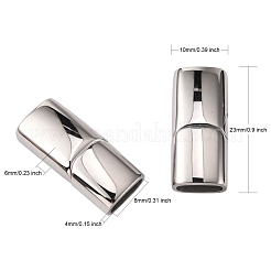 Tarnish Resistant 316 Surgical Stainless Steel Magnetic Clasps with Glue-in Ends&nbsp;X-STAS-G241-14A-P