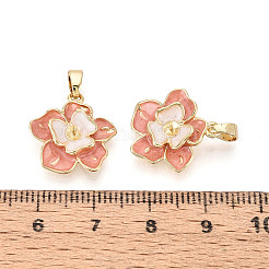 Brass with Enamel Cup Pearl Peg Bails Pin Pendants&nbsp;KK-T079-18G