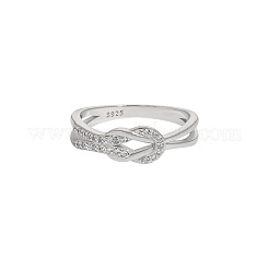 Knot 925 Sterling Silver Micro Pave Clear Cubic Zirconia Finger Rings for Women&nbsp;FS-WG39CEA-02