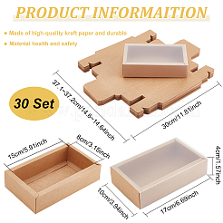 30Pcs Kraft Paper Jewelry Drawer Boxes&nbsp;CON-BC0007-22