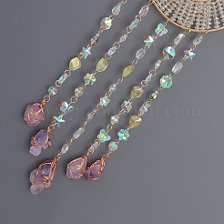 Tree of Life Natural Agate & Natural Crystal Chips Hanging Suncatchers&nbsp;RN-CBA387D-02G
