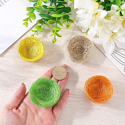 4Pcs 4 Colors Hemp Thread Simulated Bird's Nest Display Decorations&nbsp;DJEW-CN0001-43