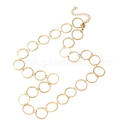 304 Stainless Steel 14MM Ring Link Chain Necklaces&nbsp;NJEW-P343-01D-G