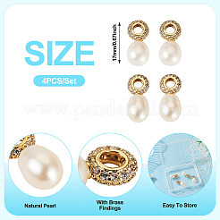 4Pcs Natural Cultured Freshwater Pearl Pendants&nbsp;PALLOY-TAC0178