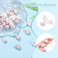 30Pcs 3 Styles Electroplated Glass Pearl Pendants&nbsp;PALLOY-YW00111