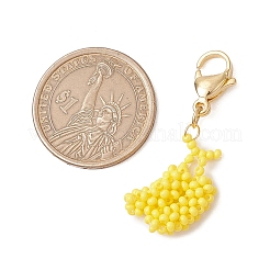 Glass Seed Beaded Banana Pendant Decoration&nbsp;HJEW-MZ00144