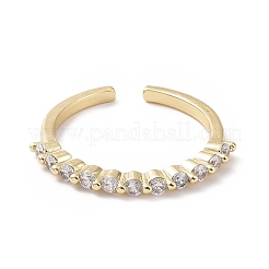 Clear Cubic Zirconia Open Cuff Ring&nbsp;RJEW-I094-09G