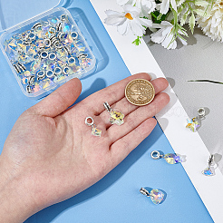 36Pcs 6 Style Glass European Dangle Charms&nbsp;PALLOY-ME00034